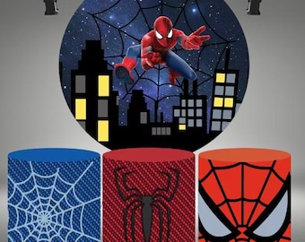 Fondo de fotografía de Spiderman: accesorios para fotomatón de fiesta de cumpleaños de superhéroe