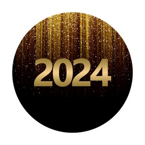 Happy New Year Of 2024 Round Photography Backdrop Birthday Party Wedding Baby Shower Circle Photo Background Custom Backdrop