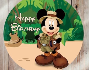 Mickey Mouse Birthday Backdrop: Safari Theme Party Decor