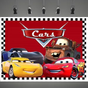 Disney Carton Toy Story Theme Car Backdrops For Boys Birthday Mcqueen Party Decoration Baby Shower Newborn Custom Backgrounds Props