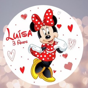 Mickey Minnie Mouse Disney Cenário Redondo Fundo Fotográfico Infantil Fundo Festa de Aniversário Desenho Animado Menina Capa para Fotografia Decoração de Chá de Bebê