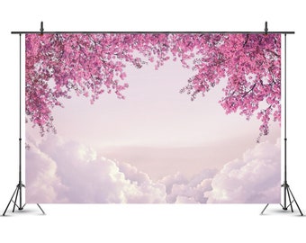 Telón de fondo de cielo y flores para bodas, accesorio para estudio fotográfico
