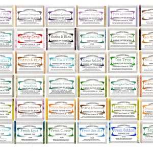 Handmade Soap Bars  Pick Your Favorite  Scents Artisan Soap, Wrapped and Labeled Hand Crafted Soap Bulk Soap Christmas stocking stuffers