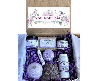 You Got This SPA Gift Set Lavender 100% Natural SPA Gift Set Friendship Gift Care Package Gift for Her Mom Free Gift Card And Message