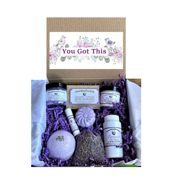 You Got This SPA Gift Set Lavender 100% Natural SPA Gift Set Friendship Gift Care Package Gift for Her Mom Free Gift Card And Message