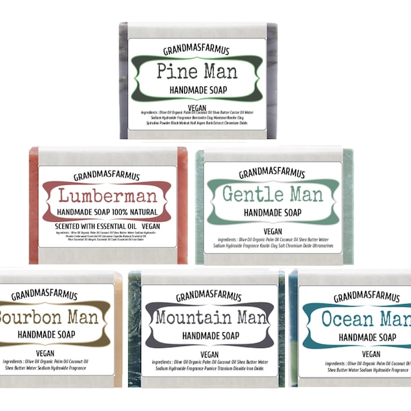 Soap For Men, Man Soaps Handmade Soap Bars  Pick Your Favorite  Scents Artisan Soap, Cold Process Soap Hand Crafted Soap Bulk Soap