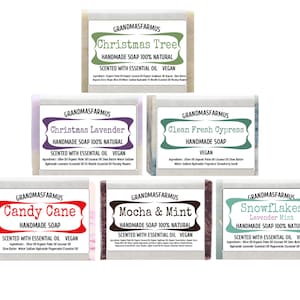 Christmas And Winter Soaps Handmade Soap Bars  Pick Your Favorite  Scents Artisan Soap, Cold Process Soap Hand Crafted Soap Bulk Soap