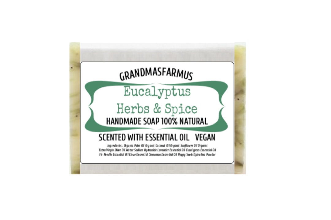 Eucalyptus Essential Oil Soap, All Natural Vegan Handmade Bar - Etsy