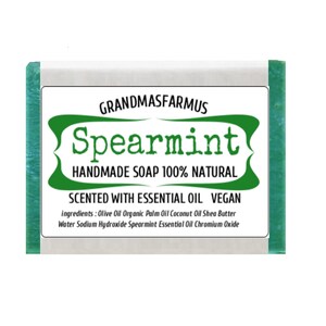 Spearmint Handmade Soap Bar Vegan ,Olive Oil Essential Oil Soap All Natural  Soap, Artisan Soap, Cold Process Soap Hand Crafted