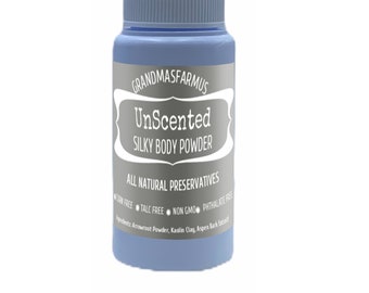 Unscented Body Dusting Powder: Talc Free, GMO Free, Handmade
