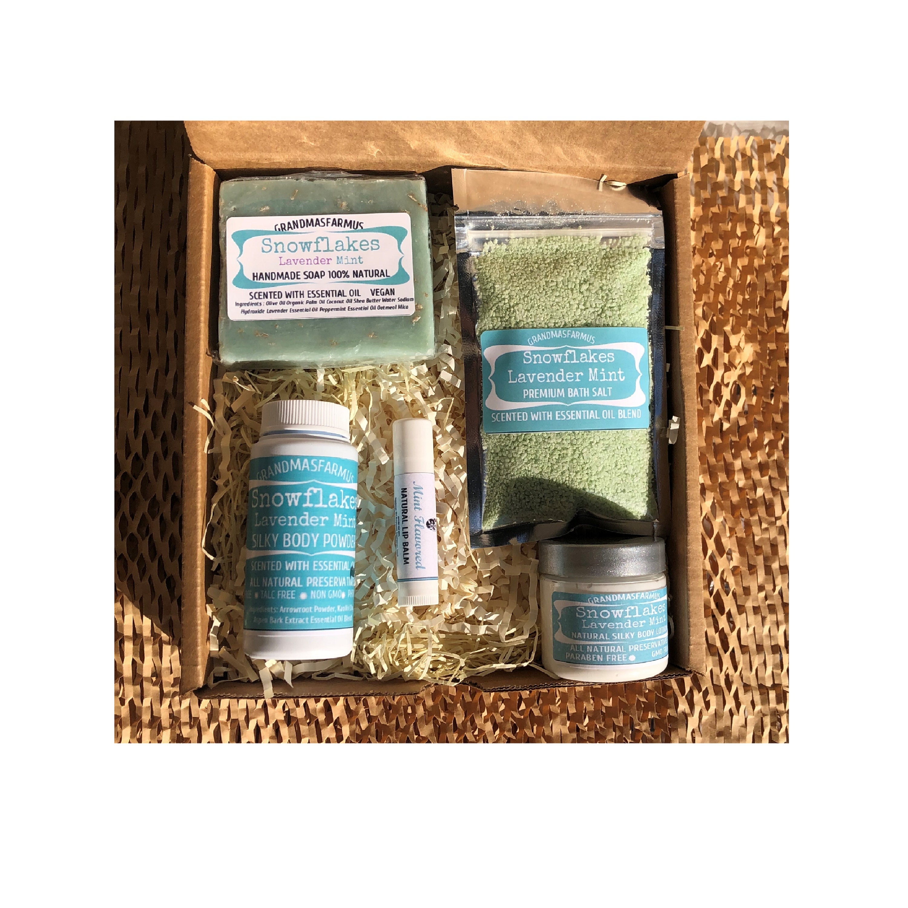 Lavender Mint Spa Gift Set Handmade Self Care Package