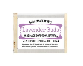 Handmade Lavender Buds Soap Bar, Vegan Olive Oil Soap