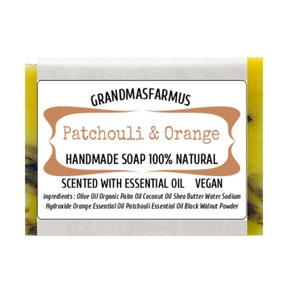 Patchouli And Orange Handmade Soap Bar Vegan ,Olive Oil, Essential Oil Soap,All Natural  Soap,Artisan Soap, Cold Process Soap Crafted