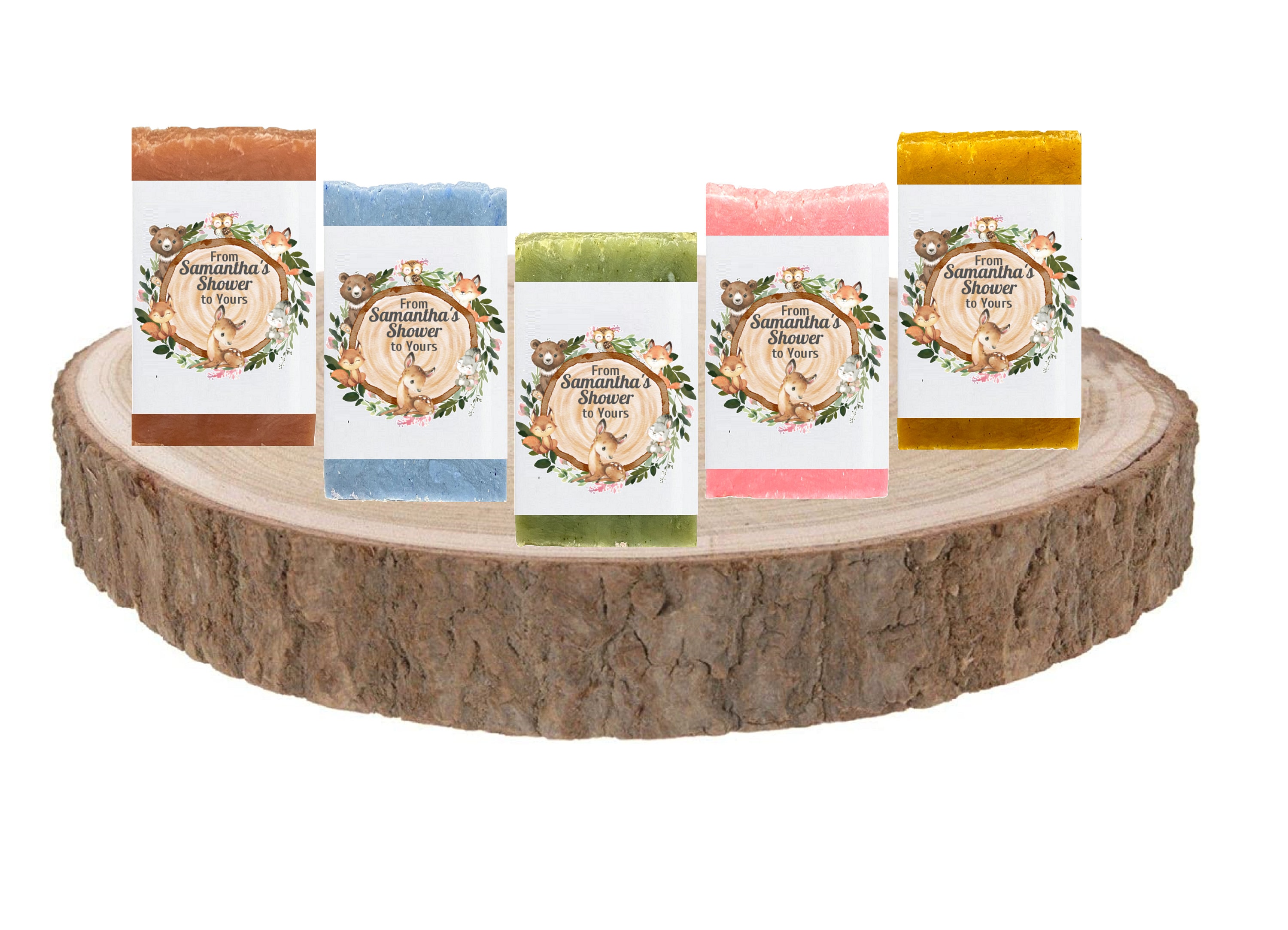 Woodland Animals Baby Shower Soap Favors, Personalized Vegan Gifts