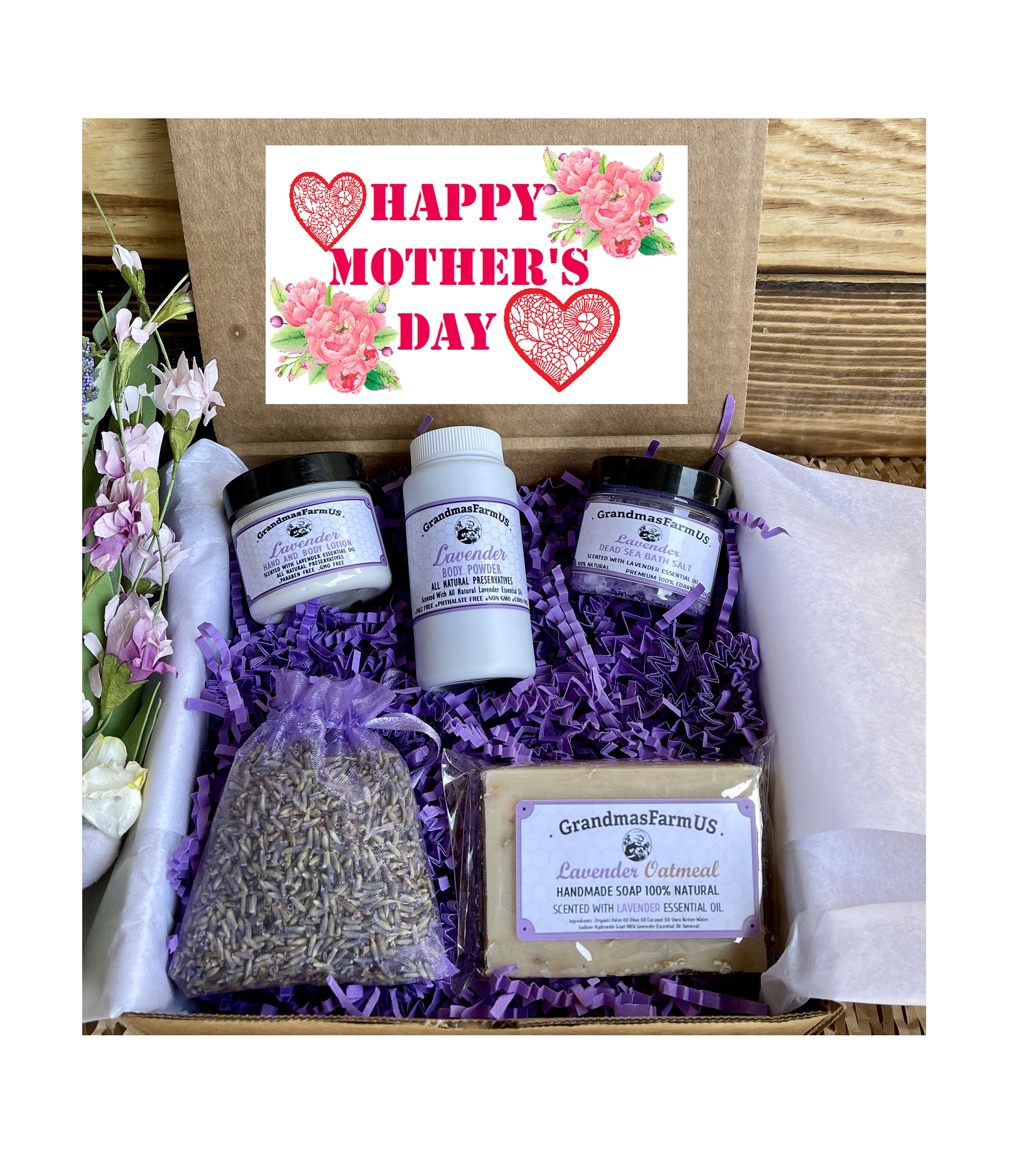Mothers Day Gift Lavender 100 Natural SPA Gift Set Happy Etsy