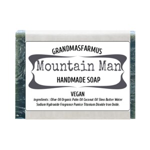 Mountain Man Handmade Soap Bar Vegan ,Olive Oil Soap, Shea Butter Soap, All Natural  Soap,Artisan Soap, Cold Process Soap Crafted