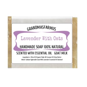 Lavender Oatmeal Handmade Soap Bar ,Olive Oil Soap, Shea Butter Soap All Natural  Soap, Artisan Soap, Cold Process Soap Crafted