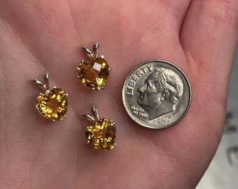 Ciondolo a forma di cuore in citrino: ciondolo in argento sterling fatto a mano, pietra preziosa riciclata