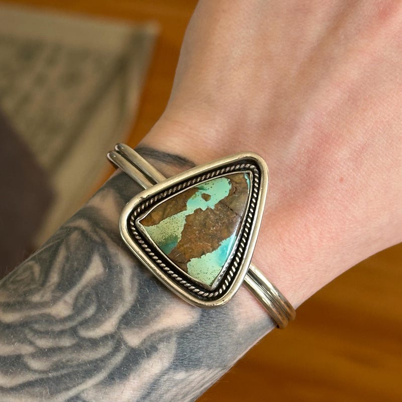 Open Band Cuff with Turquoise main image 0
