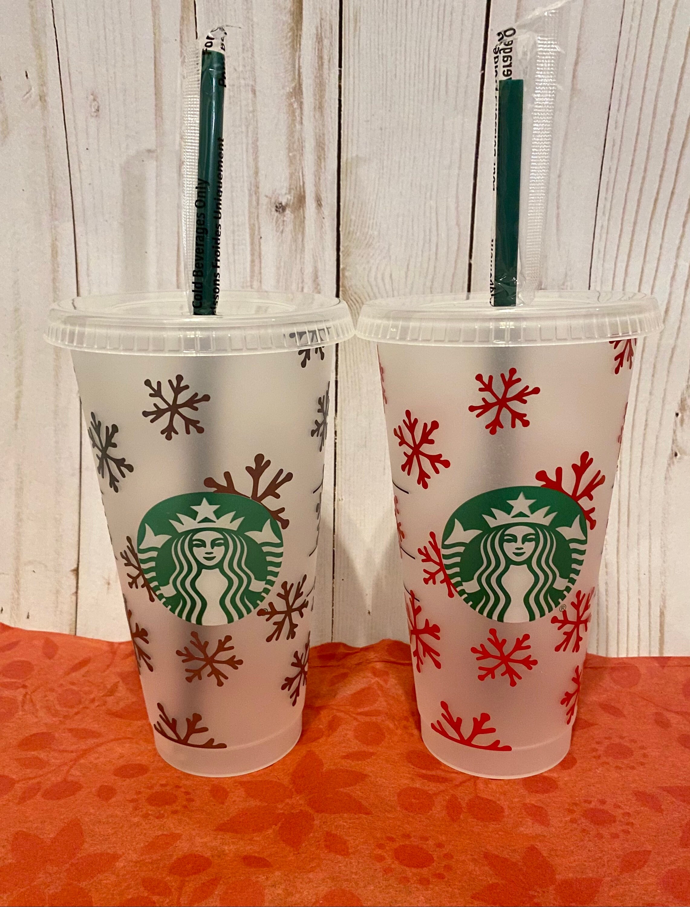 Christmas Starbucks Cold Cup Snowflake Starbucks Cold Cup Etsy