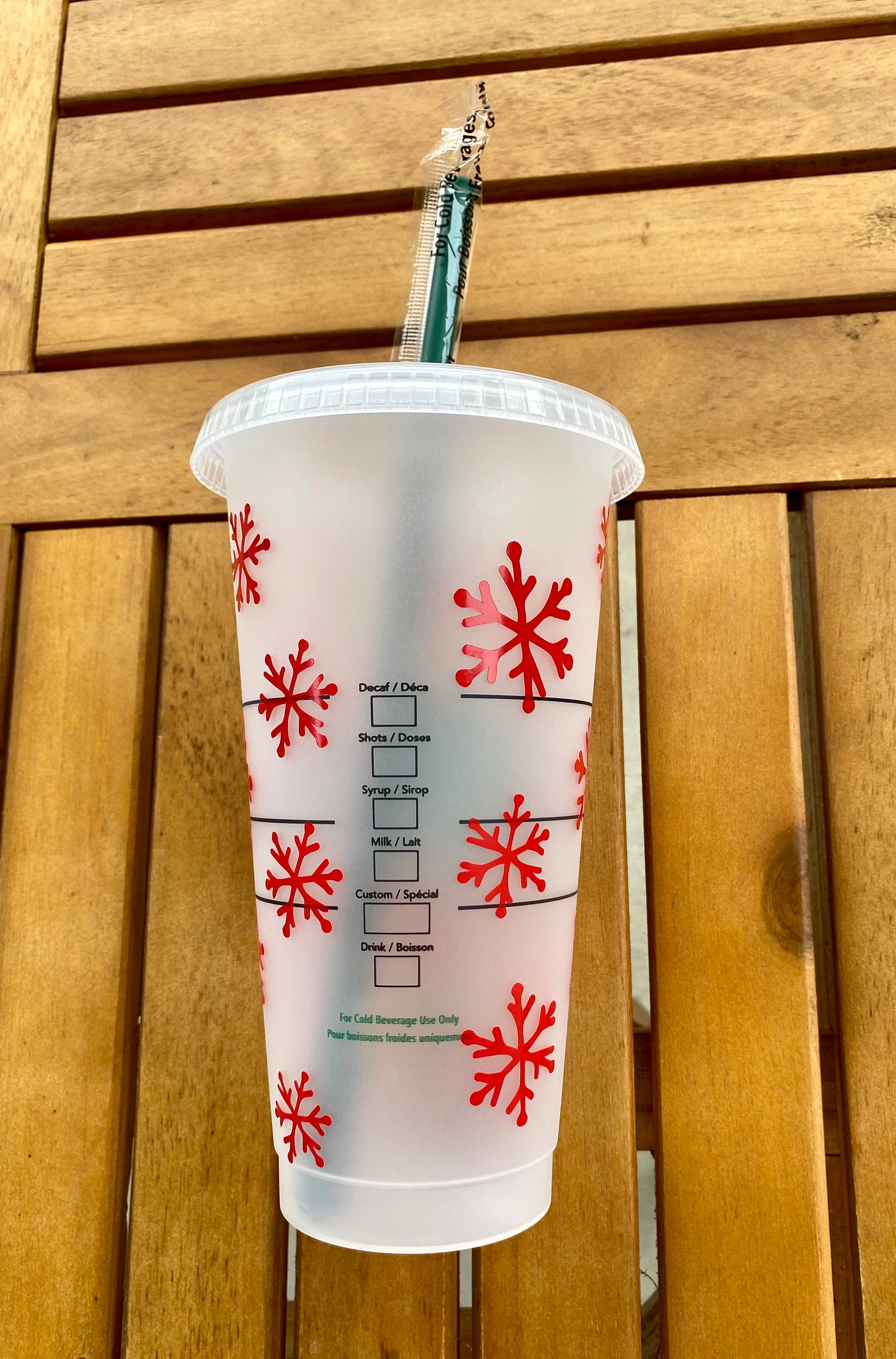 Christmas Starbucks Cold Cup Snowflake Starbucks Cold Cup Etsy