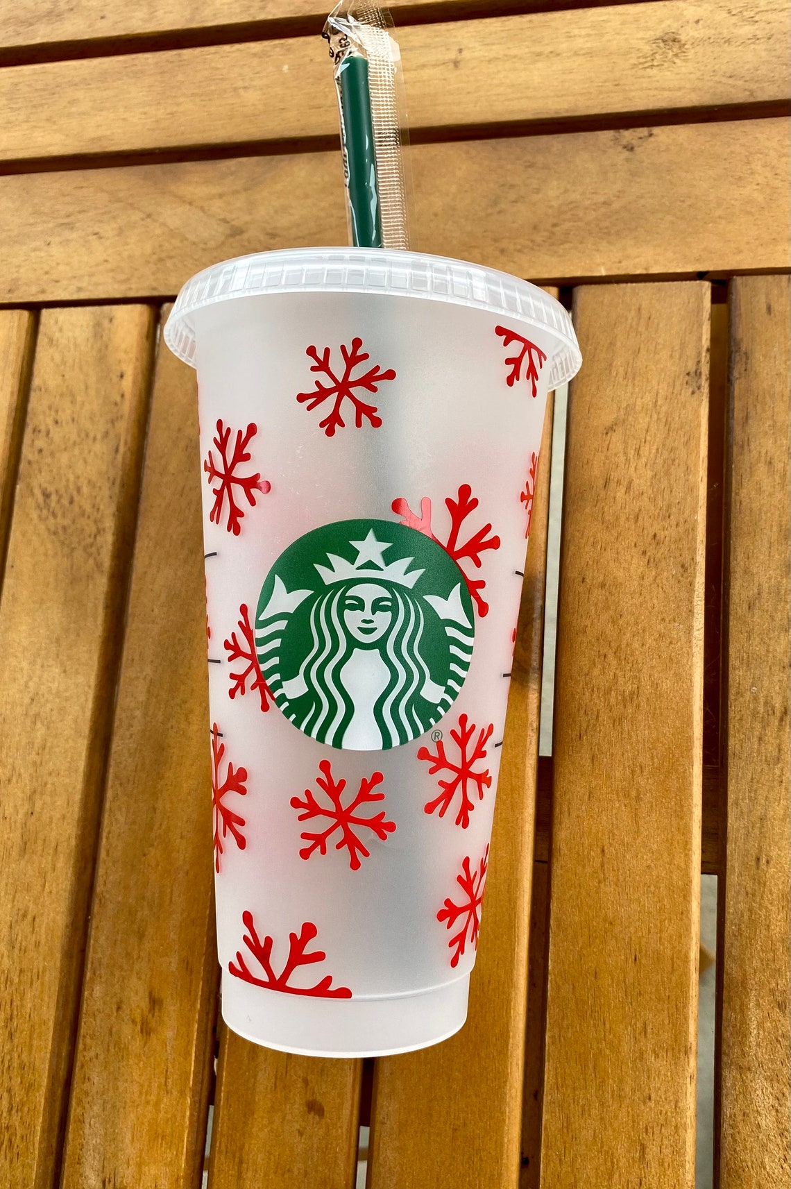 Christmas Starbucks Cold Cup Snowflake Starbucks cold cup Etsy