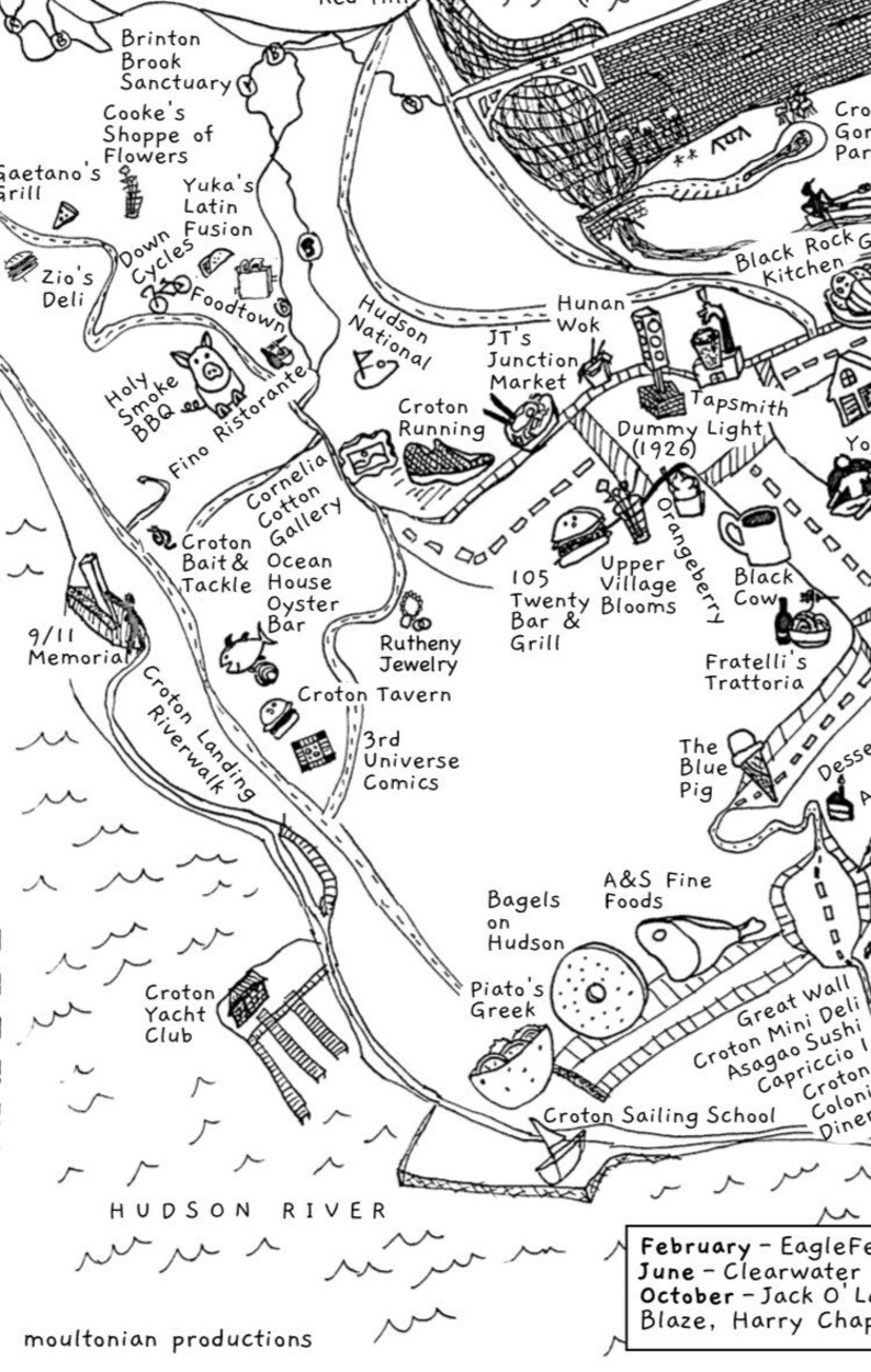 Crotononhudson Map Tote Bag Etsy