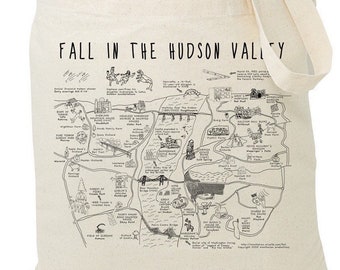 Map of Fall in the Hudson Valley tote bag.