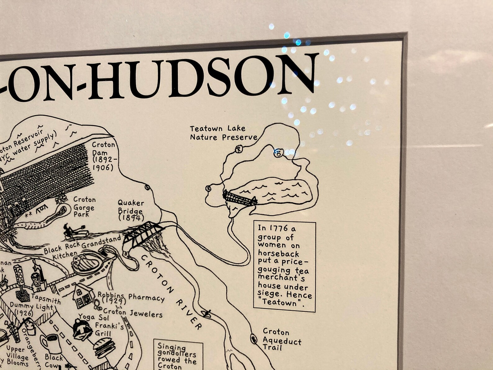 Framed Print of Croton on Hudson Handdrawn Map Etsy