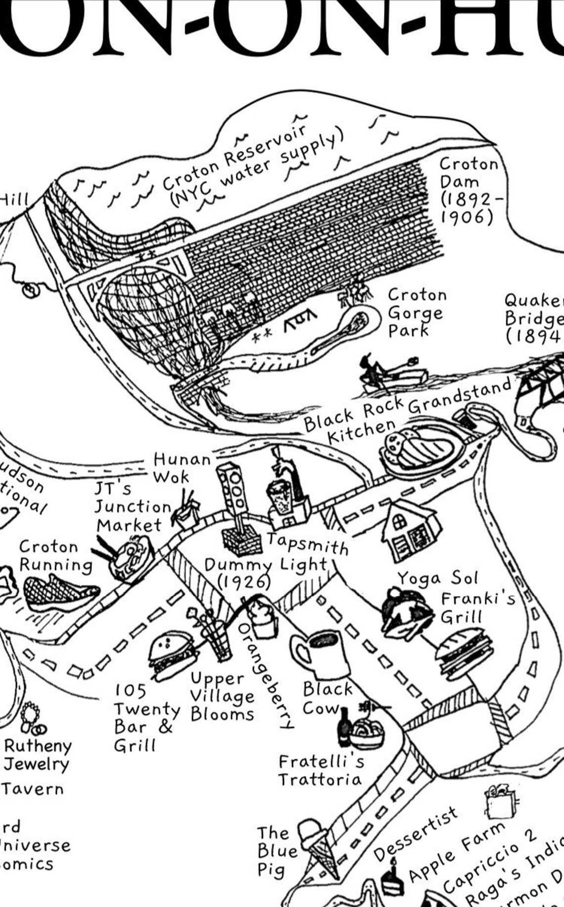Crotononhudson Map Tote Bag Etsy