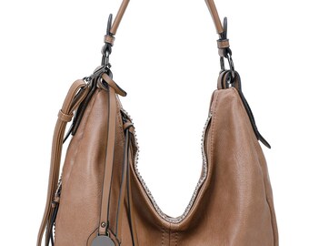slouchy vegan leather hobo bag