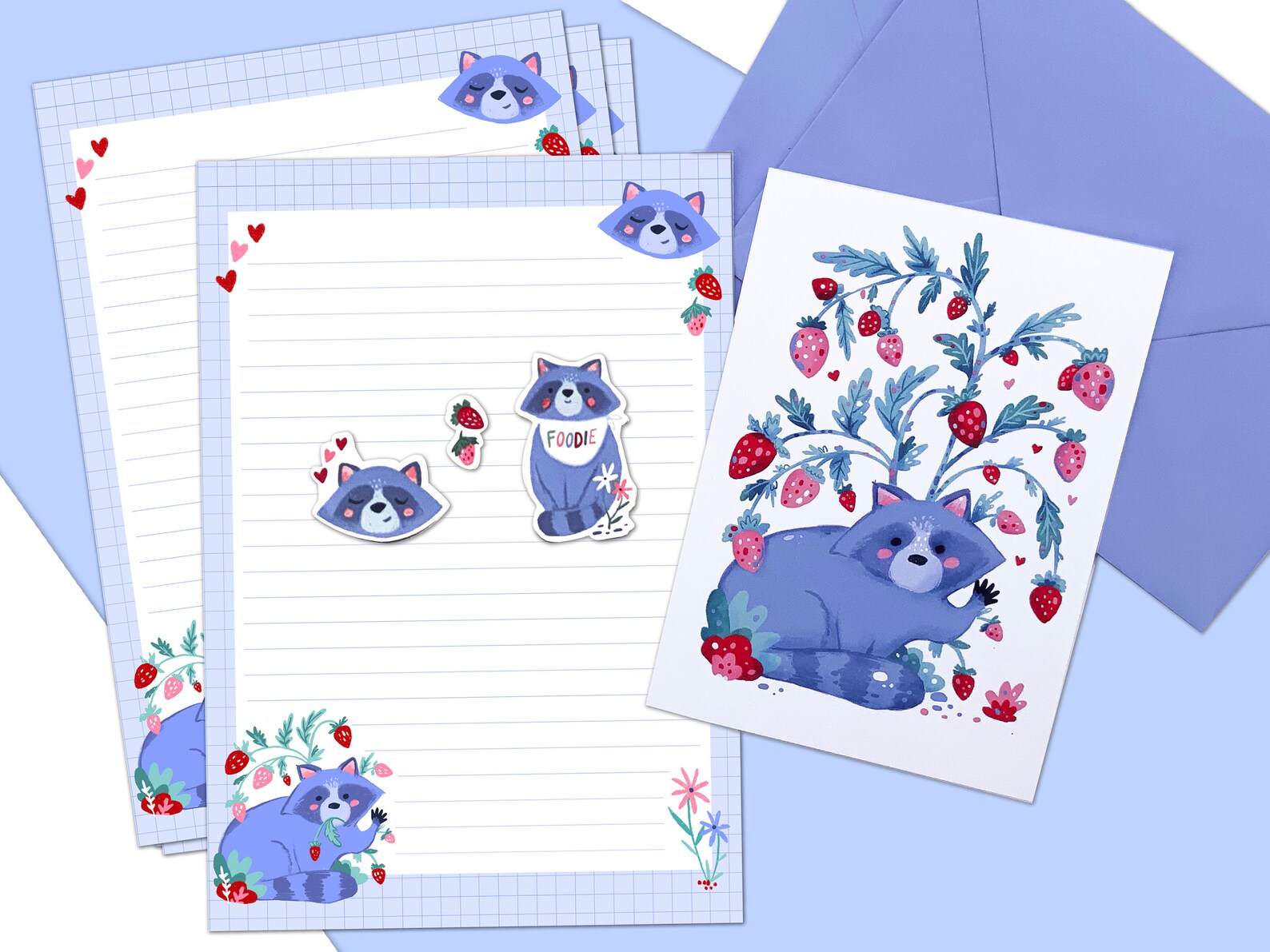 Raccoons are cool letter writing set. Stationery set Etsy