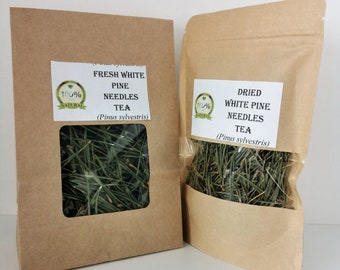 Té de agujas de pino blanco / Agujas de pino frescas o secas orgánicas / Agujas de pino para té / Agujas de pino frescas / Té de agujas de pino / Agujas de pino frescas para té