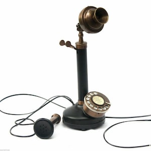 Old Retro Candlestick Phone Rotary Dial Home Office Decor Functional, Rotary Dial Candlestick Telephone/Landline Phone