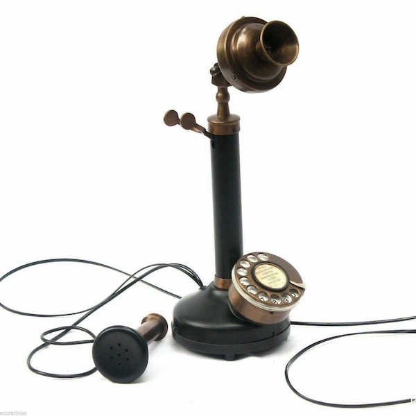 Old Retro  Candlestick Phone Rotary Dial Home Office Decor Functional,  Rotary Dial Candlestick Telephone/Landline Phone