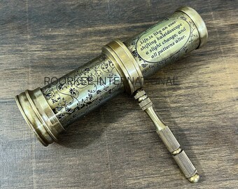 Handmade Solid Brass Kaleidoscope, Educational Toy, Kids Gift
