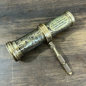 Solid Brass Kaleidoscope,  Educational Collection Kaleidoscope, Personalized Gift, Birthday Gift, Kids Puzzle Gift, Gift for kids