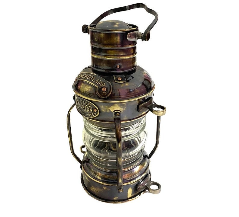 Brass 10 Inches Anchor Oil Lantern/lamp, Ship Hanging Lamp/lantern Maritime Brass  Anchor Oil Burner, Home Decor Accessories 