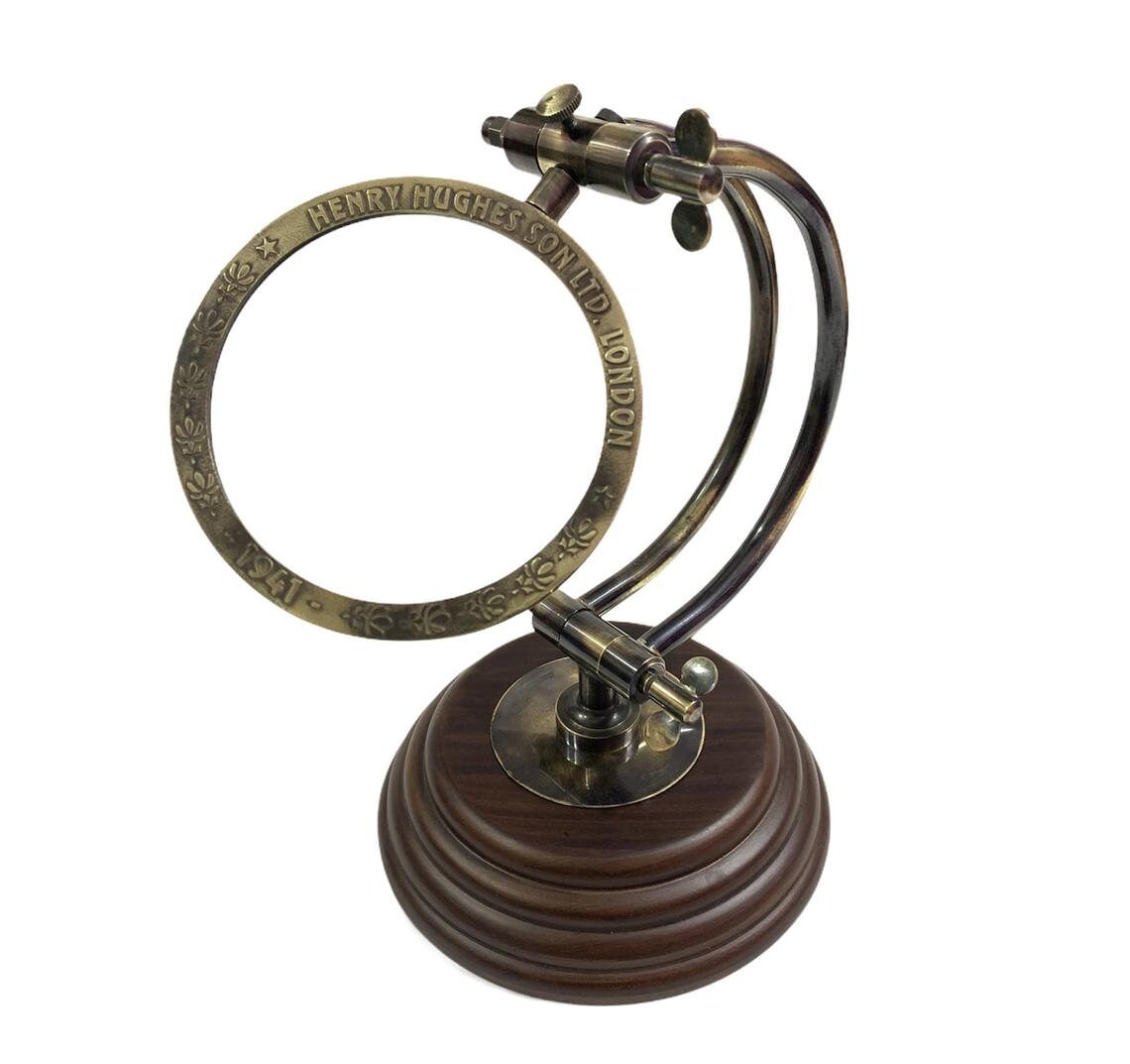 Nautical Antique Brass Magnifying Glass Adjustable Magnifier Etsy