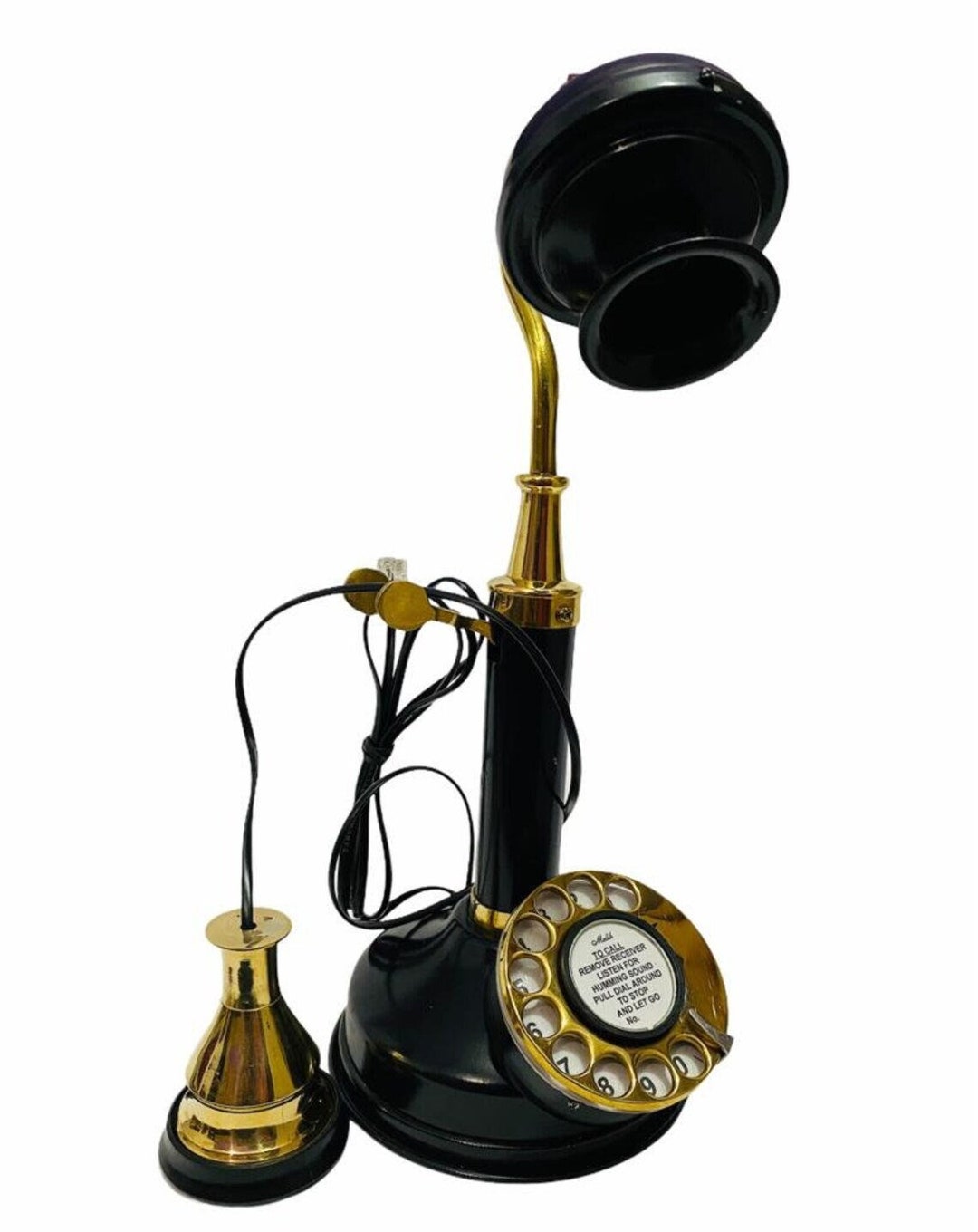 Old Retro Candlestick Phone Rotary Dial Home Office Decor Functional