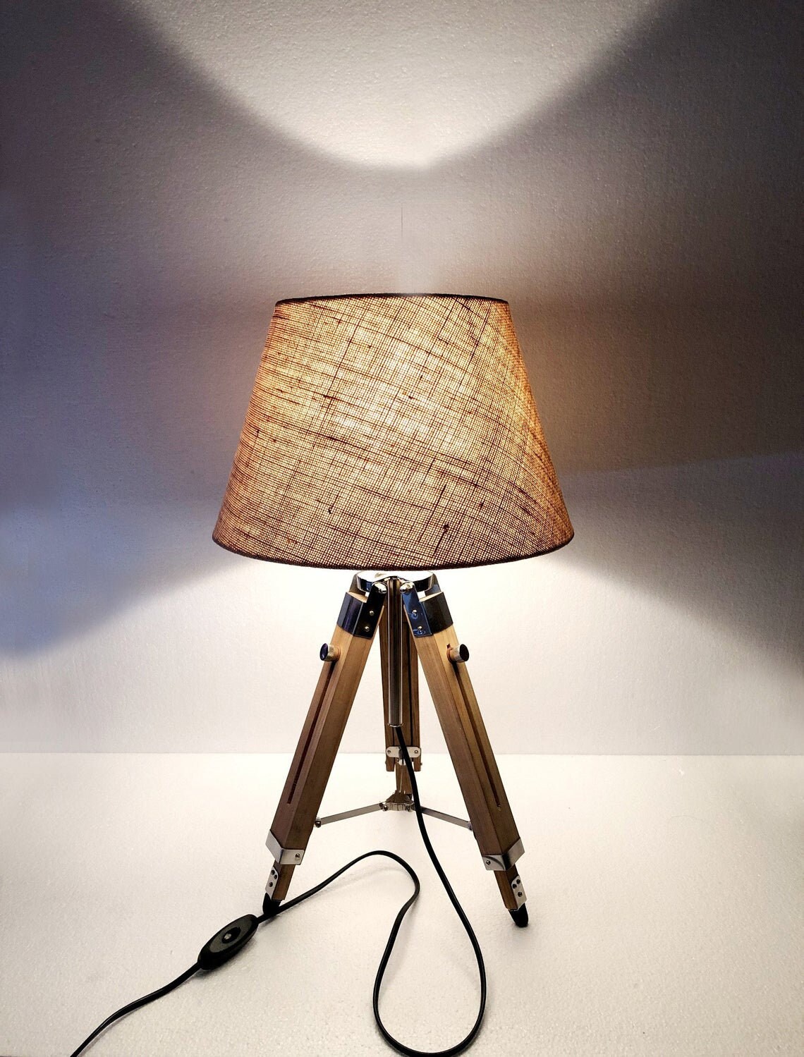 Desk Lamp Wooden Tripod Stand Home Decor for Bedrooms Living Etsy