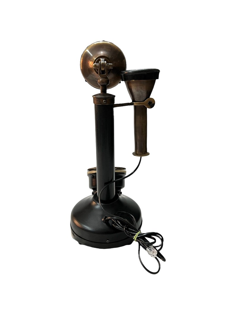 Old Retro Candlestick Phone Rotary Dial Home Office Decor Functional