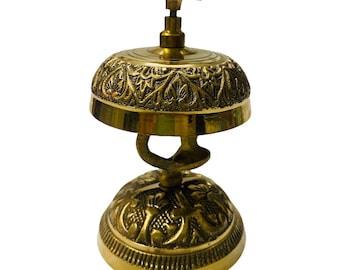 Handmade Brass Hotel Desk Bell, Nautical Office Decor