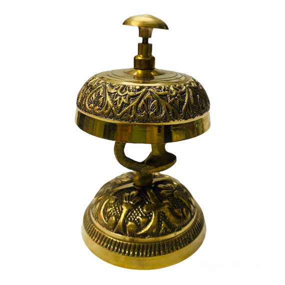 Handmade Brass Hotel Desk Bell, Nautical Office Decor
