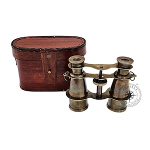 Brass 3" Working Opera Glasses, Vintage Binocular Telescope, Beautiful Brass Mini Binocular with case, Best for Birthday Gift