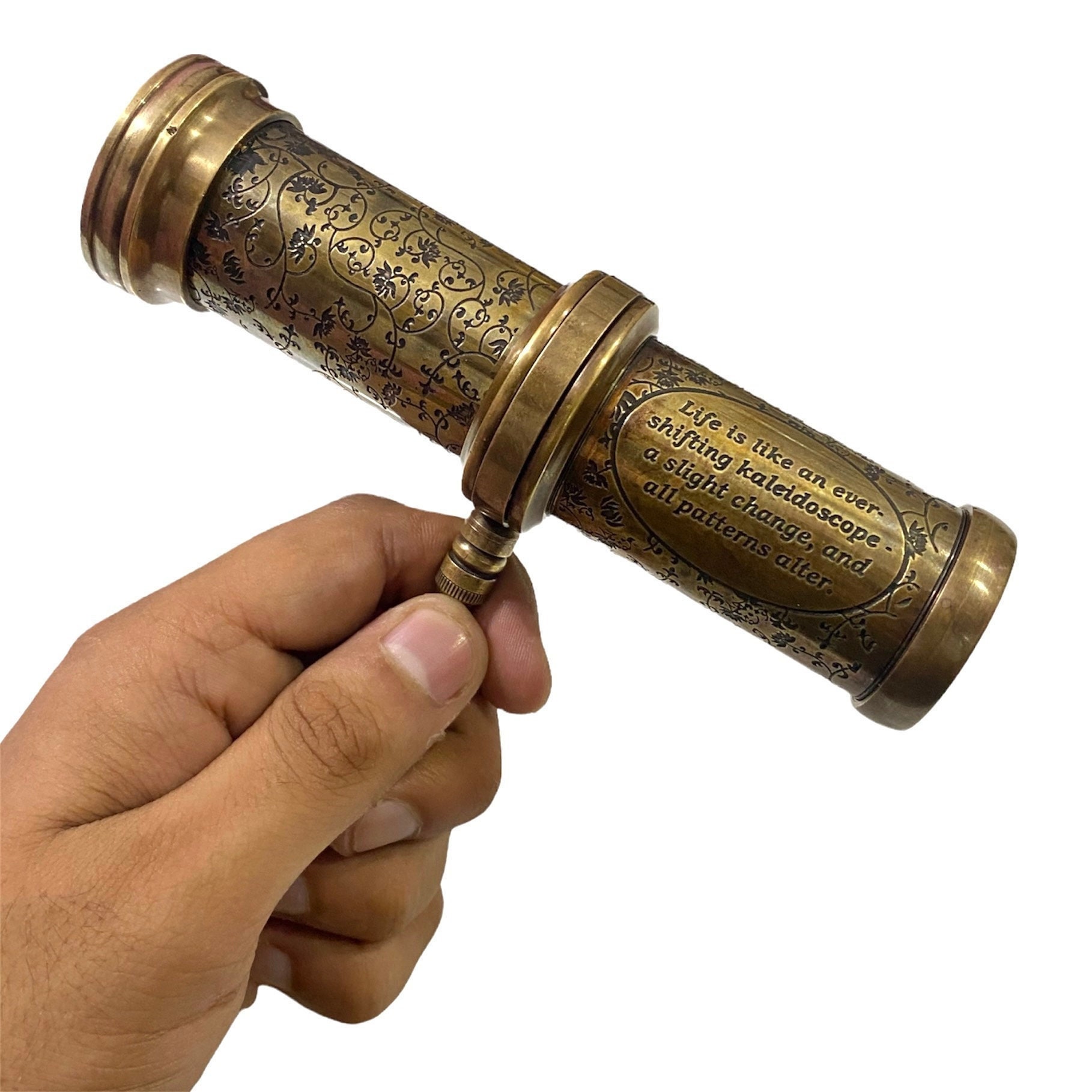 Generic Hassanhandicrafts Vintage Brass Handmade Kaleidoscope for All People Perfect Size Kids Educational 