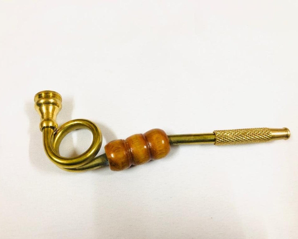Antique Brass Smoking Pipe Etsy
