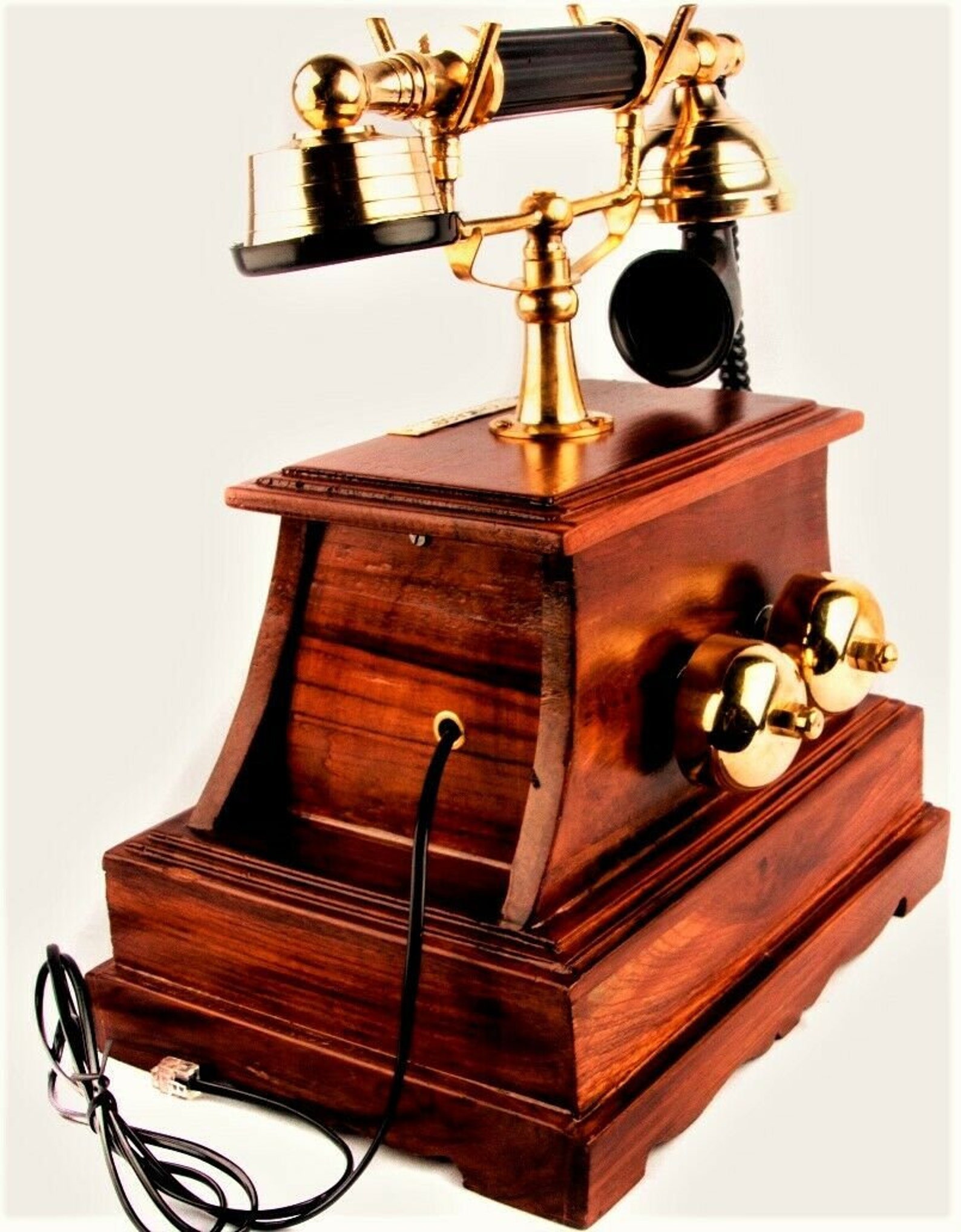 Antique Brass Victorian Rotary Dial Telephone Maharaja Wooden Etsy