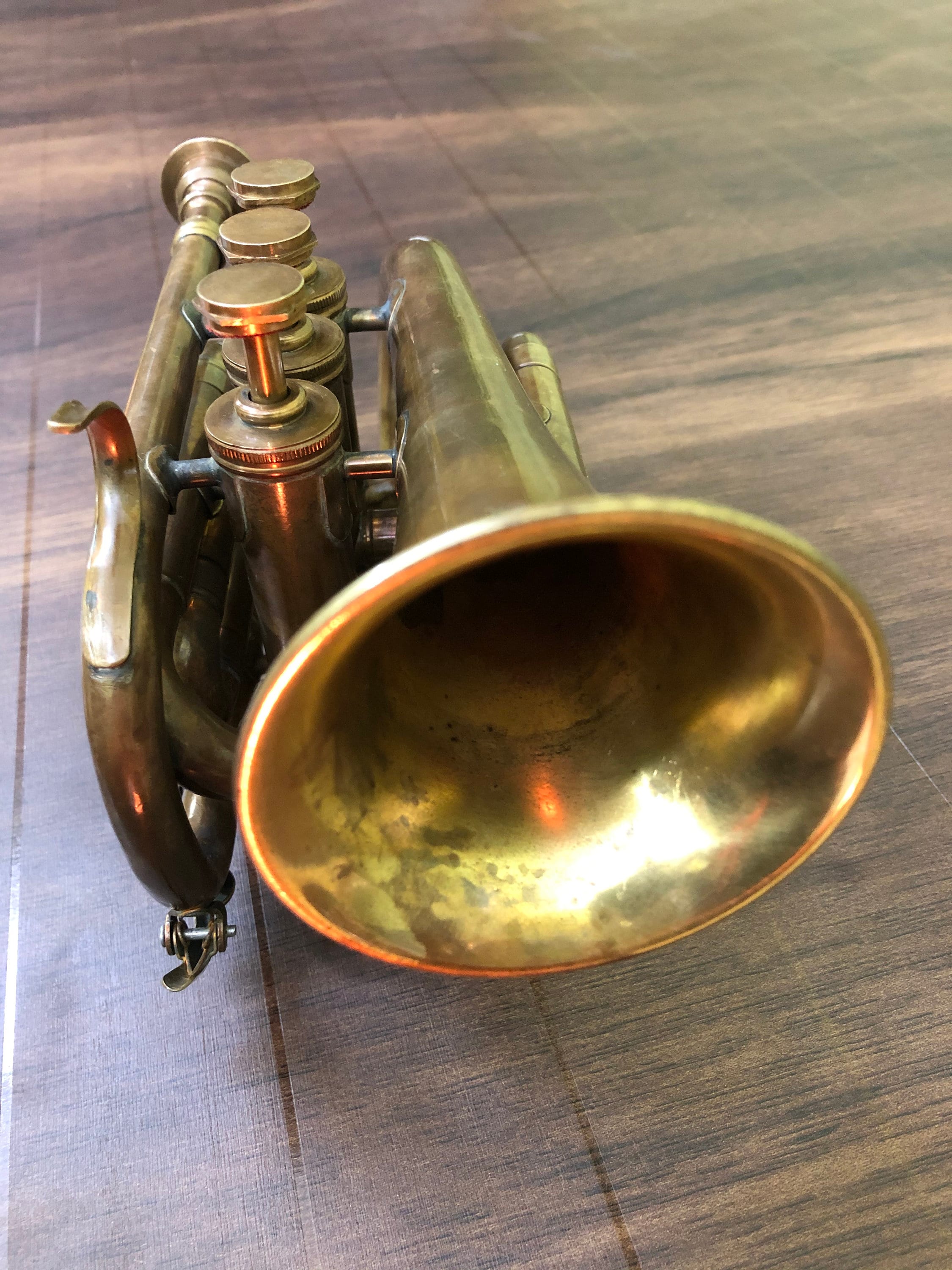 Brass Trumpet Pocket Bugle Student Horn 3 Valve Mouthpiece, Brass  Decorative Trumpet, Bugle Trumpet Horn 