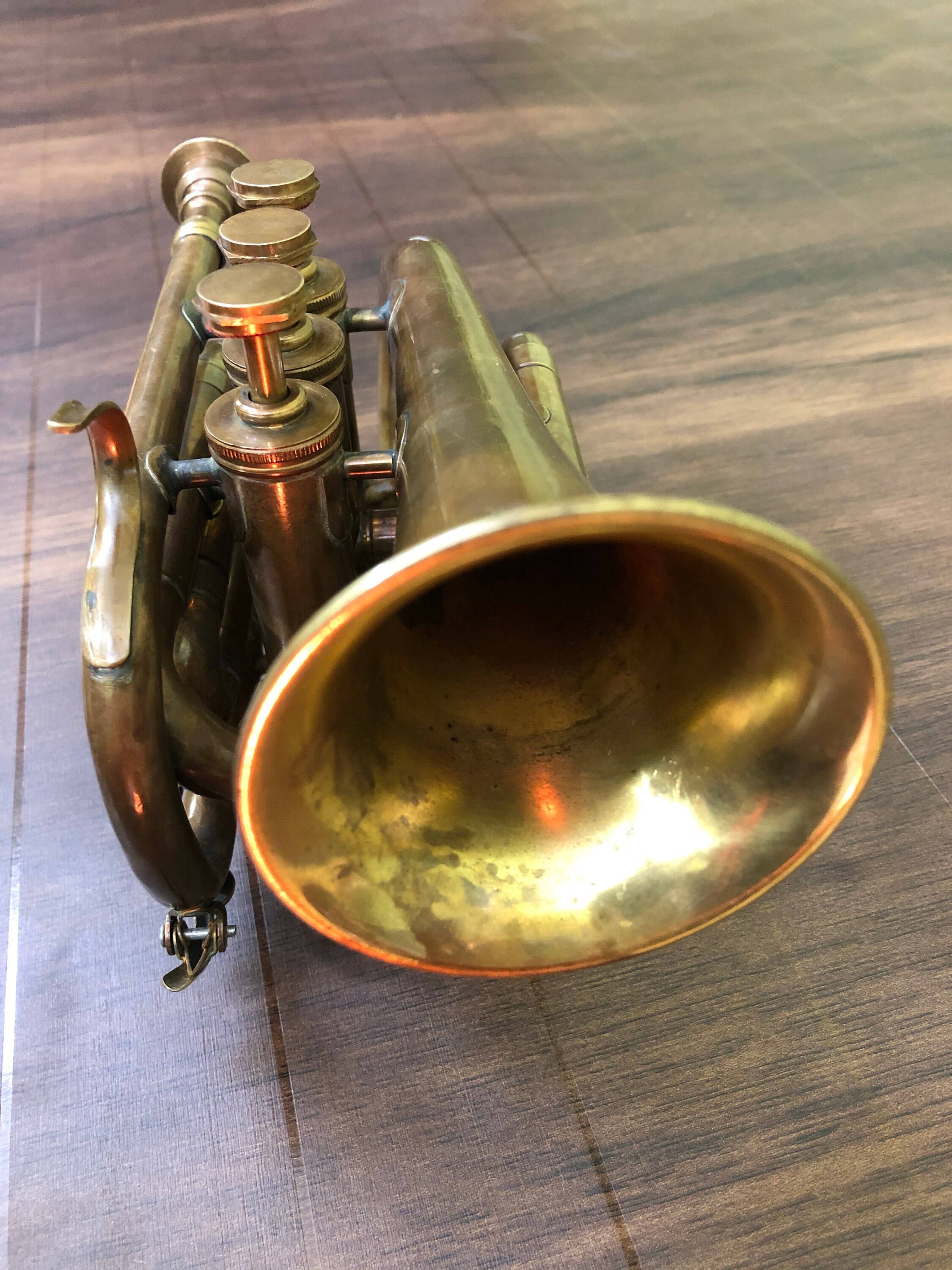 Antique Brass Trumpet Vintage Pocket Bugle Student Horn 3 Etsy UK